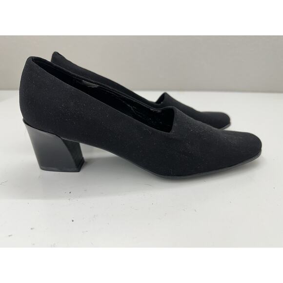 LizFlex by Liz Claiborne Womens Heels Size 6.5 Concord Black Suede Block Heel - Picture 1 of 10
